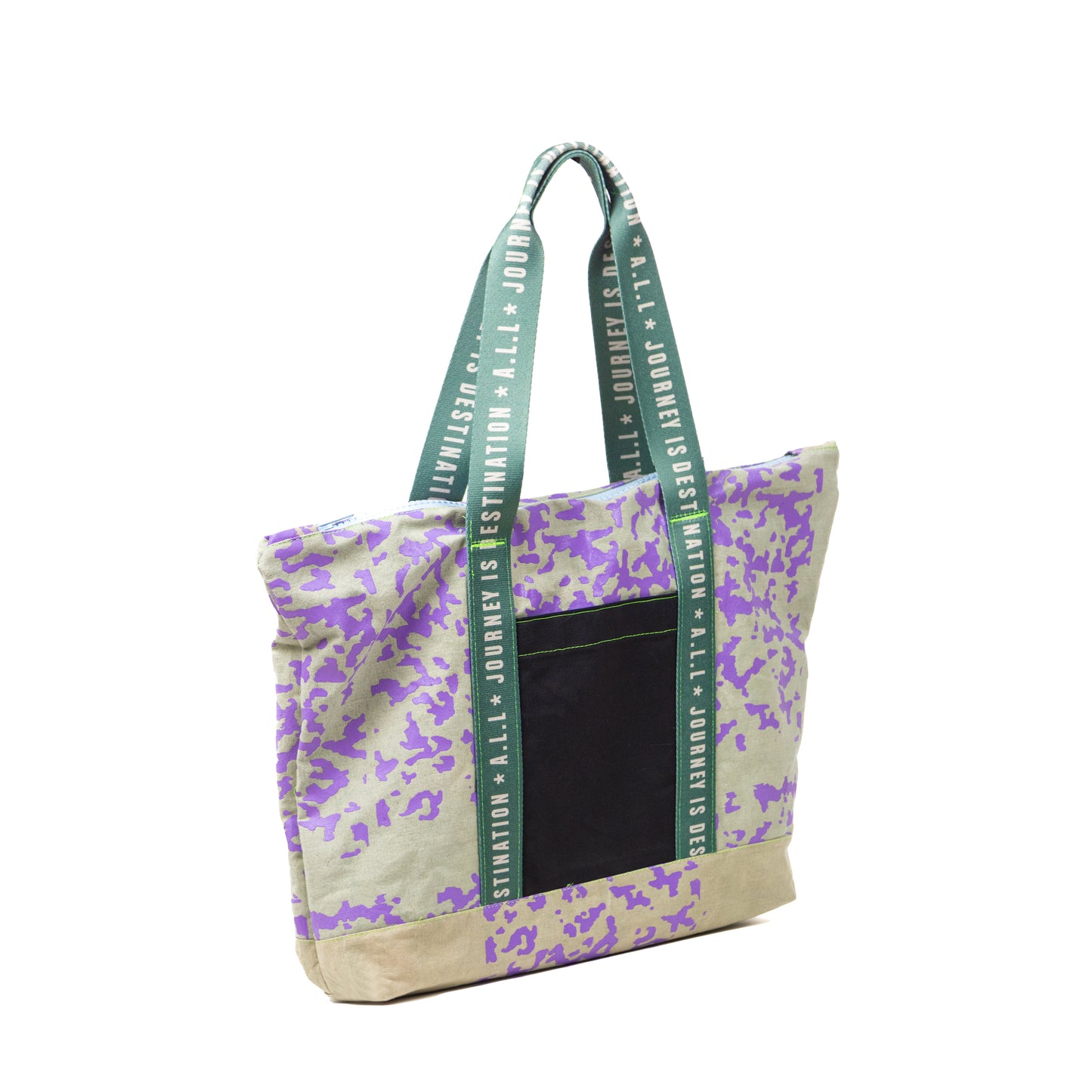 CANVAS TOTE 2/5 SEAFOAM & LAVANDER
