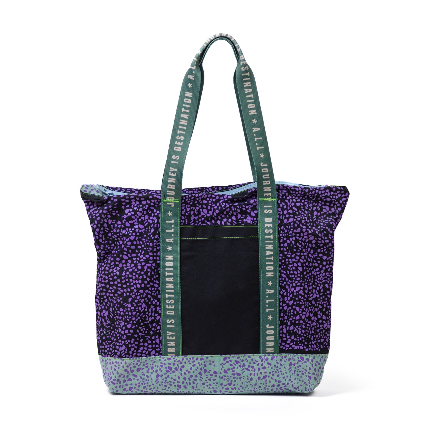 CANVAS TOTE 3/5 BLACK & LAVANDER