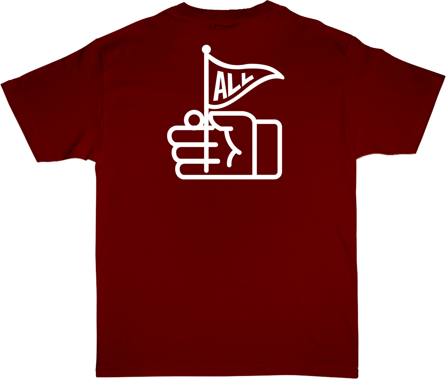 FLAGGY TEE IN BURGHUNDY