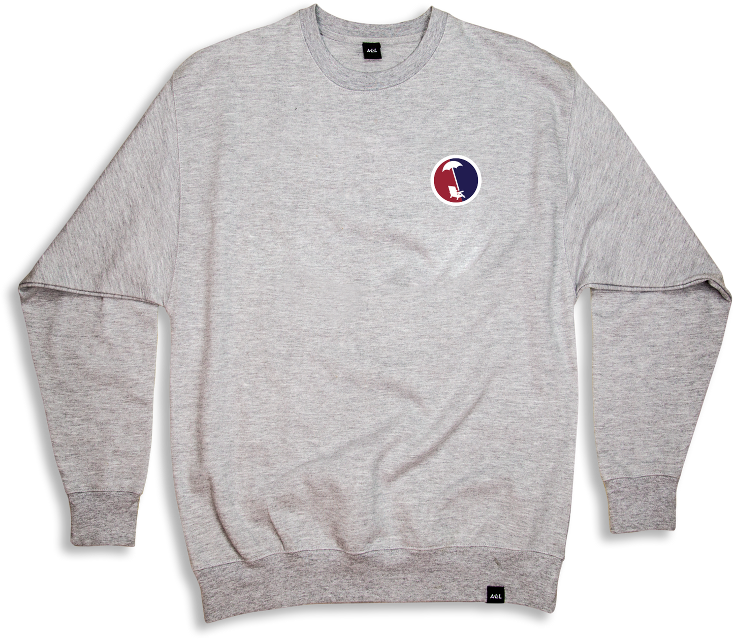 BEACHY SPLIT CREWNECK IN ATHLETIC HEATHER