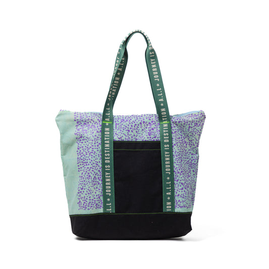 CANVAS TOTE 1/5   SEAFOAM & LAVANDER