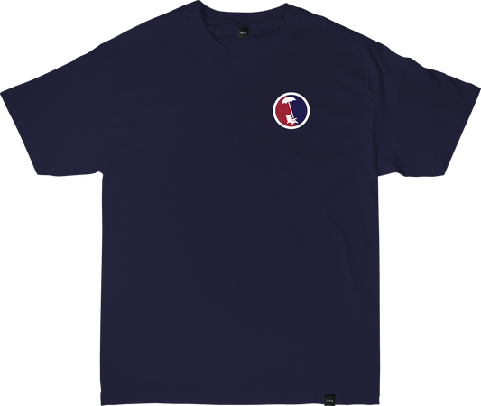 BEACHY SPLIT TEE IN NAVY