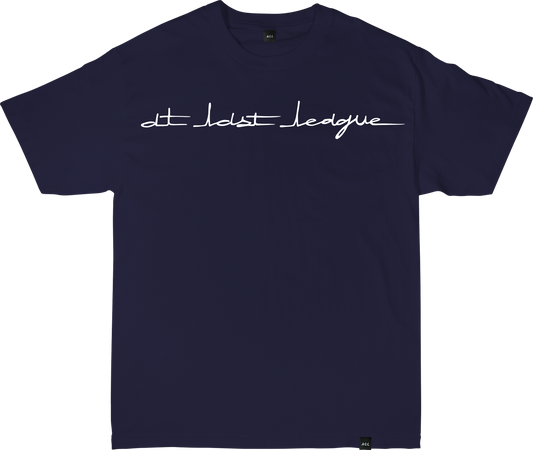 AT LAST LEAGUE TEE IN NAVY