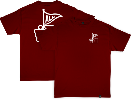 FLAGGY TEE IN BURGHUNDY