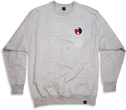 BEACHY SPLIT  CREWNECK IN ATHLETIC HEATHER